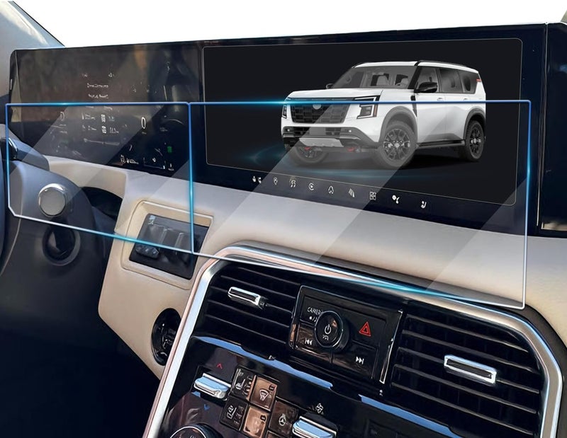VIAROOM 2 Pack Screen Protector For Nissan Armada 2025 2026, Tempered Glass GPS Navigation Protective Film Touch Sensitive for Car Accessories - 14.3 inch - Image 1
